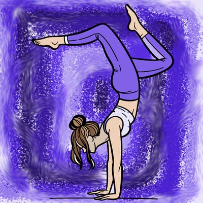 a woman doing a handstand