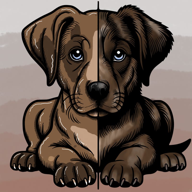 realistic dog split picture