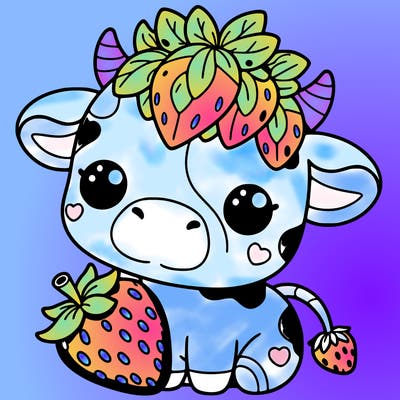 cute strawberry cow