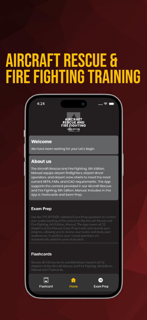 IFSTA Aircraft Rescue and Fire Fighting training app home screen