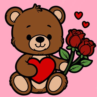 teddy bear a holding heart