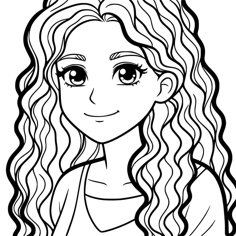 mature teenage girl with wavy hair