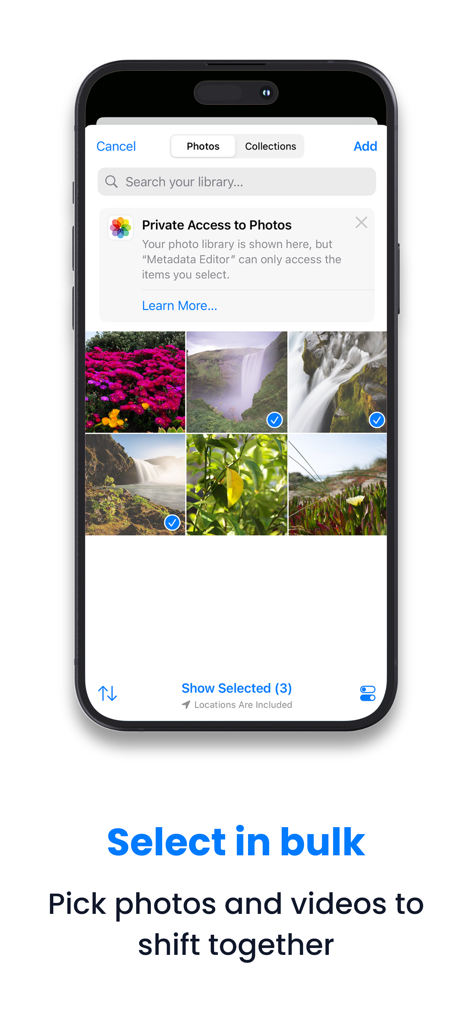 User interface showing the bulk selection of photos in Batch Metadata Editor.
