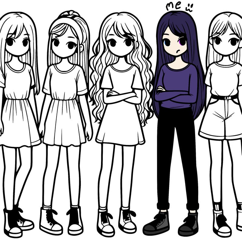 a group of girls standing next to each other