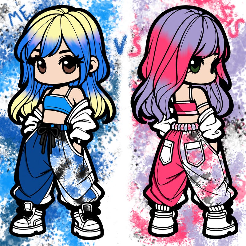 girl in crop top and baggy pants