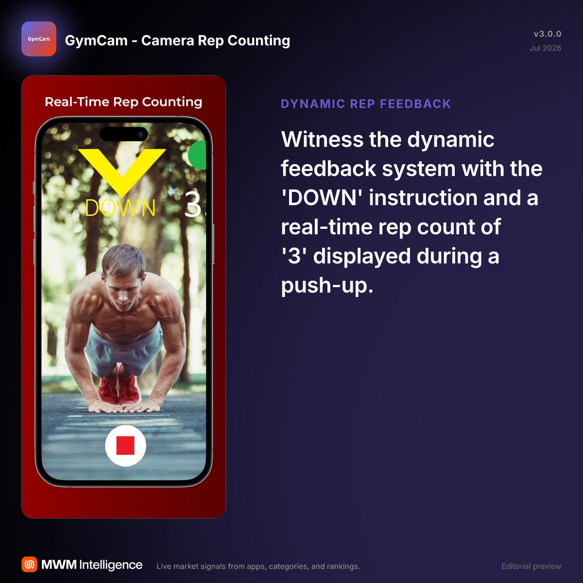 GymCam - Camera Rep Counting - Health & Fitness App | MWM