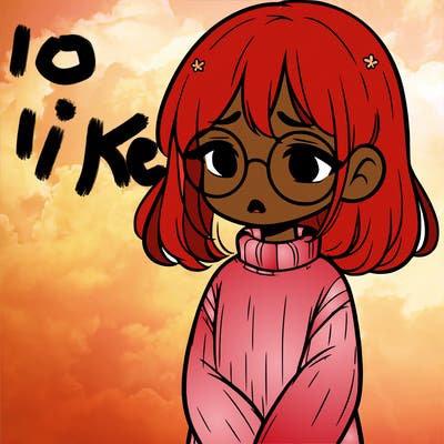 sad girl with glasses in a sweater