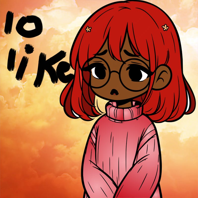 sad girl with glasses in a sweater