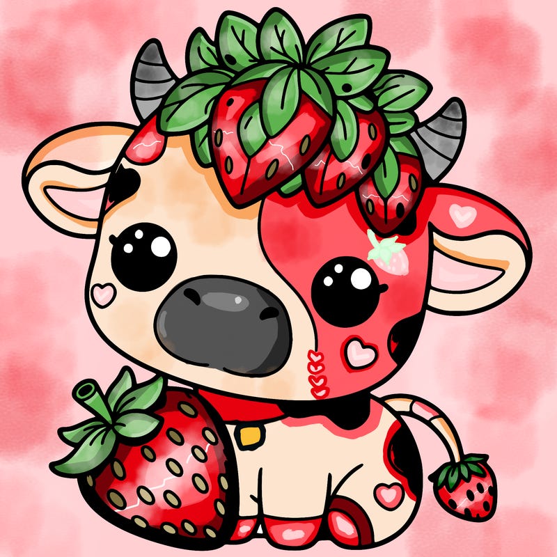 cute strawberry cow