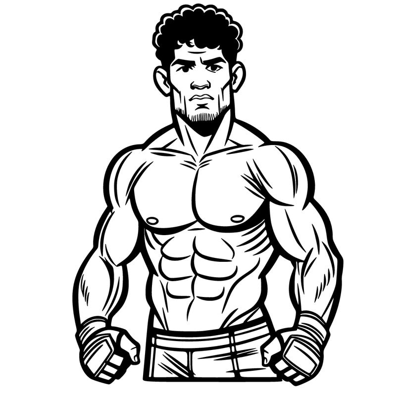 a latino muscular male mma fighter with short curly hair
