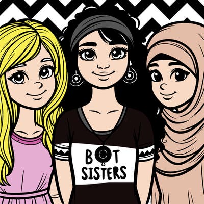 three sisters with a best sisters necklace