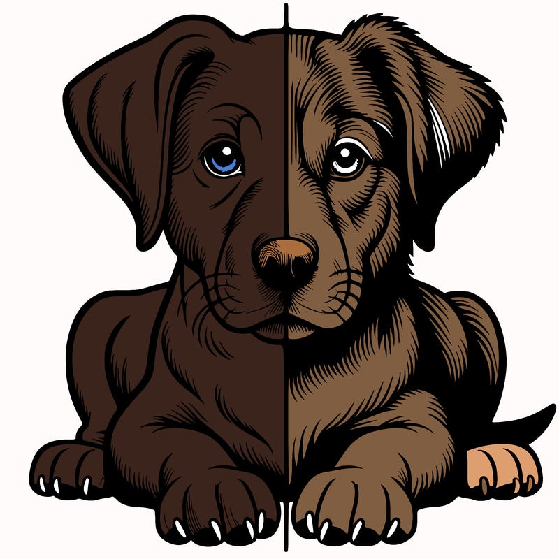 realistic dog split picture