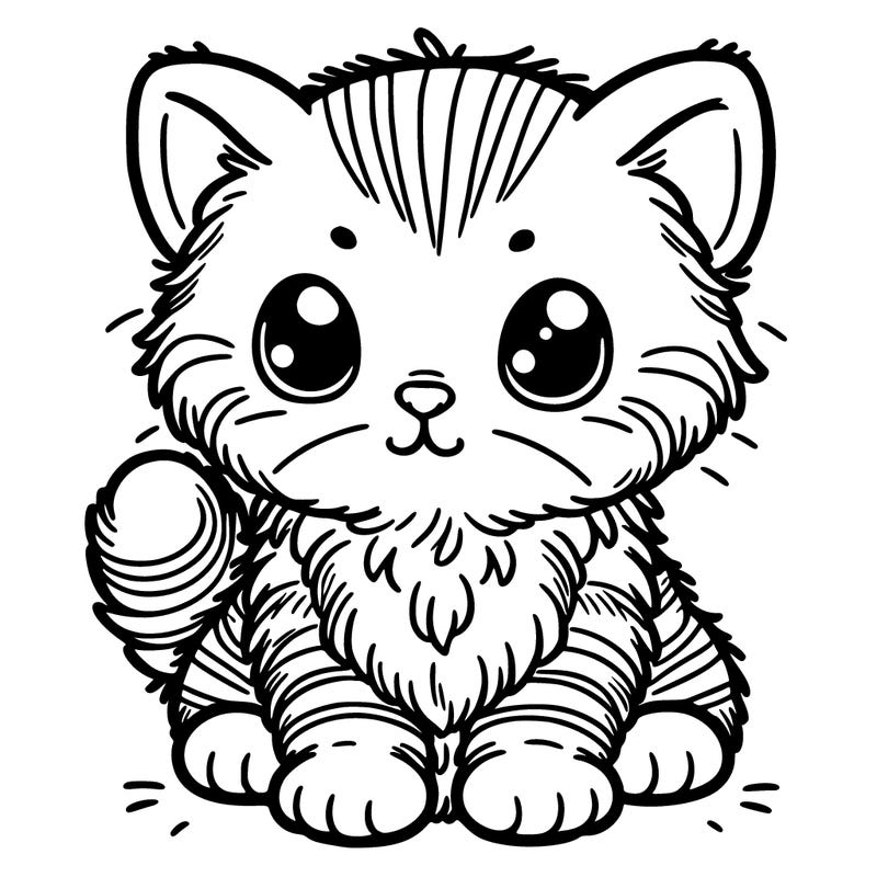 furry baby kitten with stripes