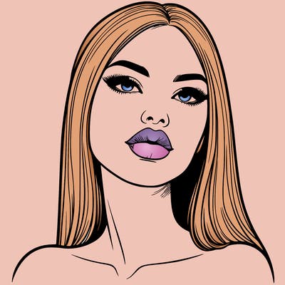 realistic woman with full lips