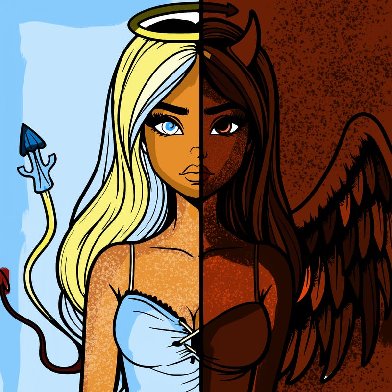 devil vs angel realistic girl