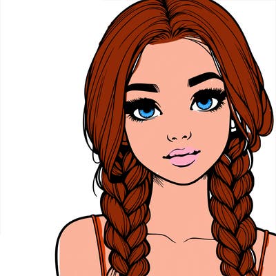 realistic girl with braids