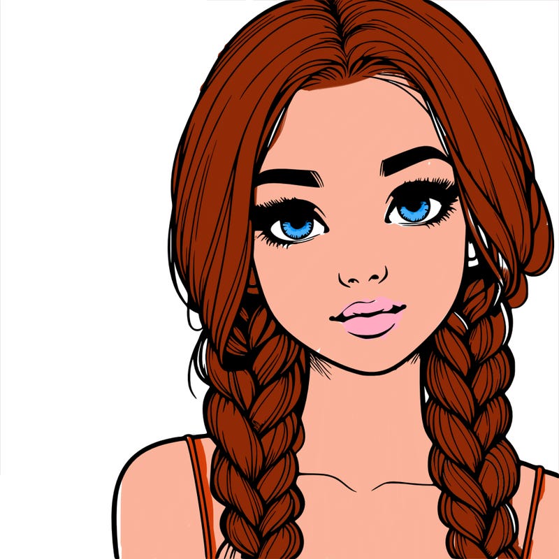 realistic girl with braids