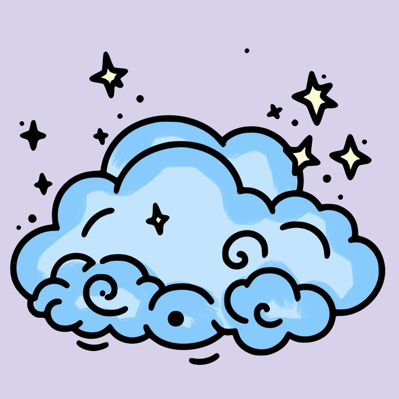 pink starry cloud sky