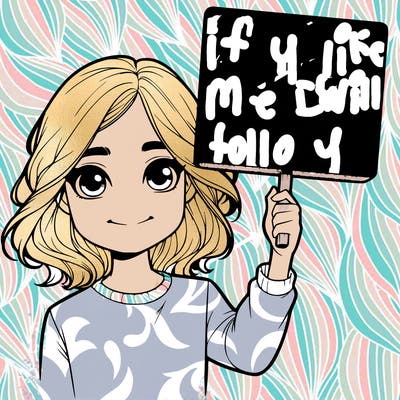 realistic girl holding up a sign