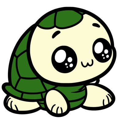 cute little animated turtle