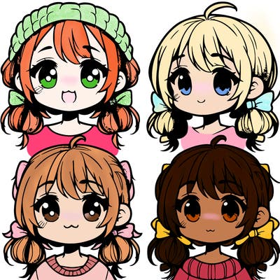 manga character girl kid