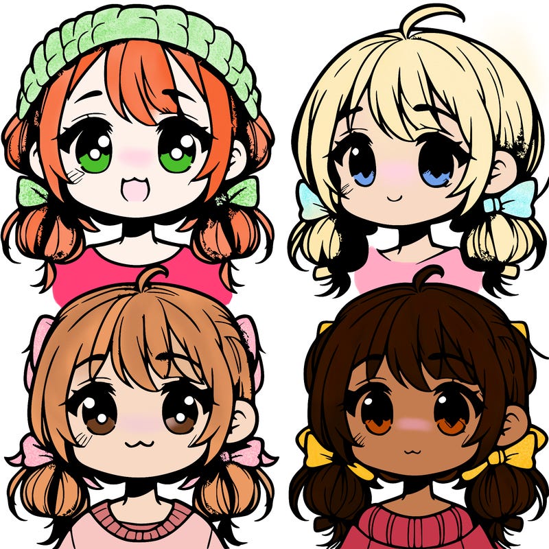 manga character girl kid