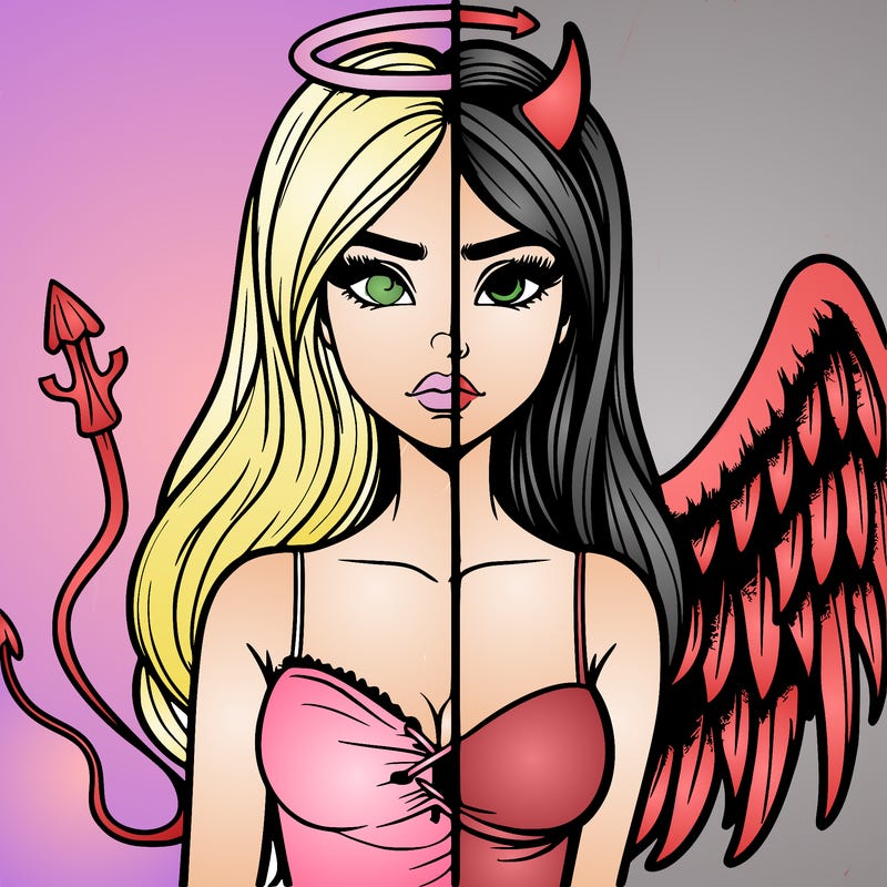 devil vs angel realistic girl