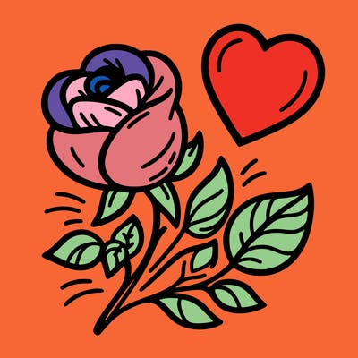 rose and heart