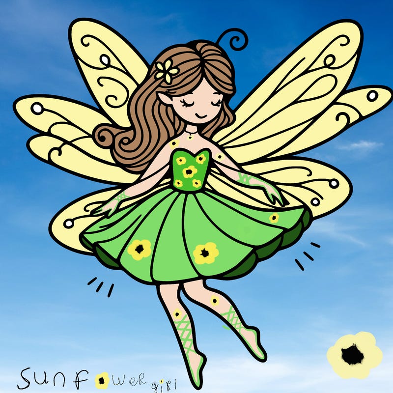 create a fairy with wings flying