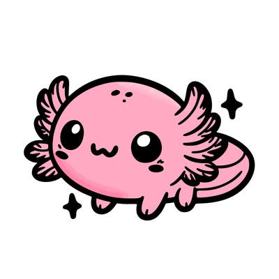 cute easy baby axolotl