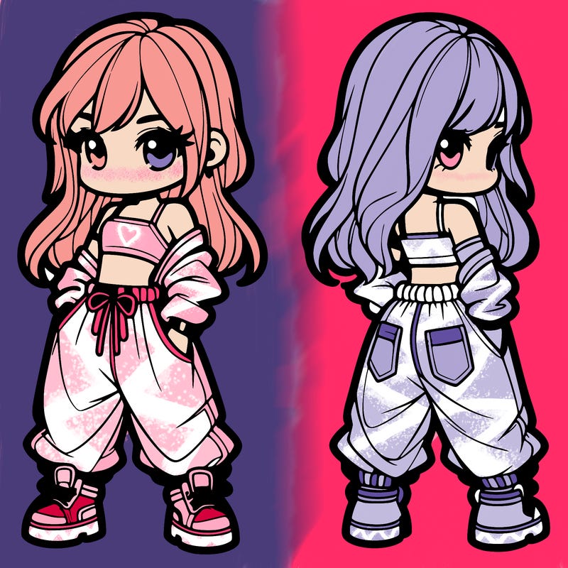 girl in crop top and baggy pants