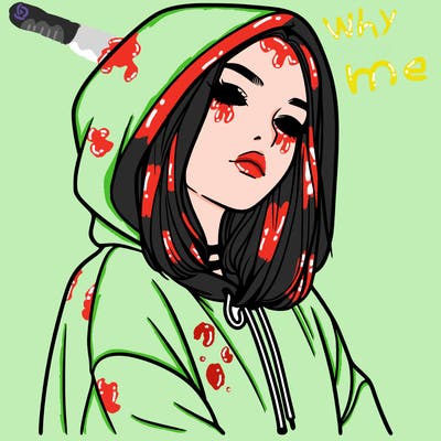 a realistic girl in a hoodie