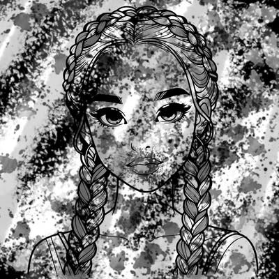 realistic girl with braids