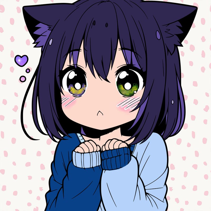 shy anime catgirl