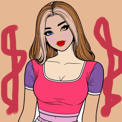 realistic girl with crop top