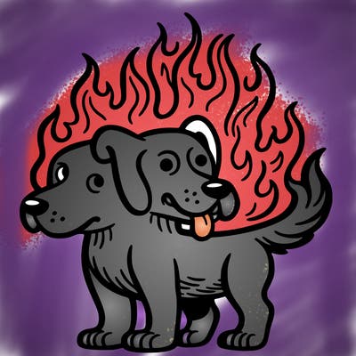 2 headed fire dog