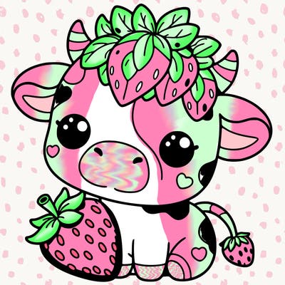 cute strawberry cow