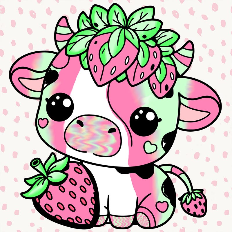 cute strawberry cow