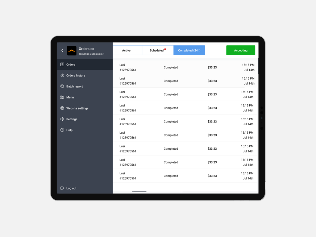 Orders.co Order Manager - Food & Drink App | MWM
