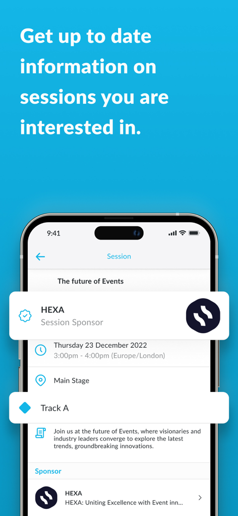Argus Media Conferences - Argus Media Conferences app interface showing detailed session information and schedule