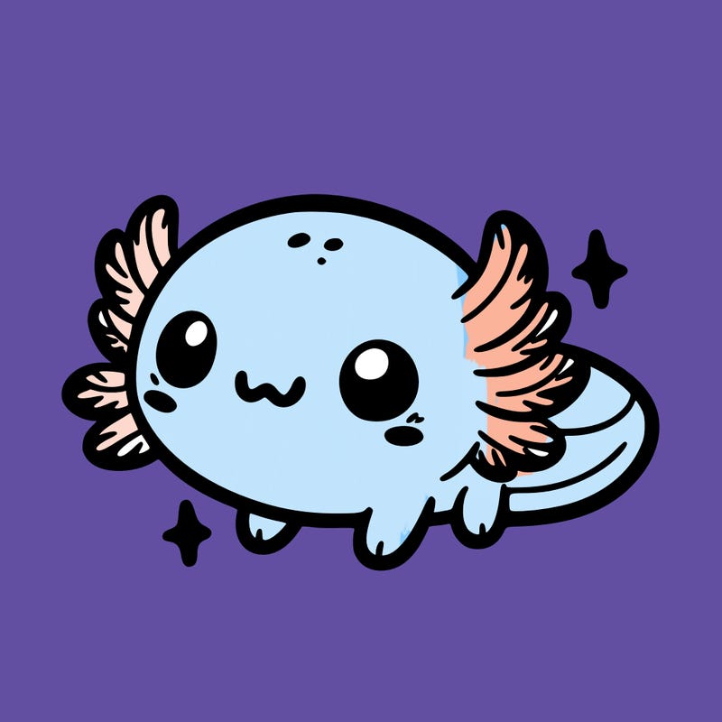 cute easy baby axolotl