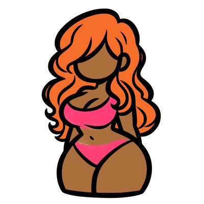 curvy woman with hair