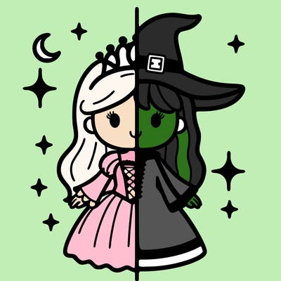 split princess and witch
