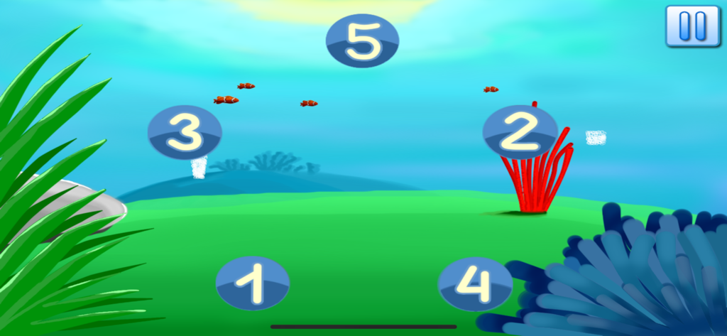 Learning numbers 123 count - Preescolar aprendiendo los números del 1 al 5 en un juego de contar con temática submarina