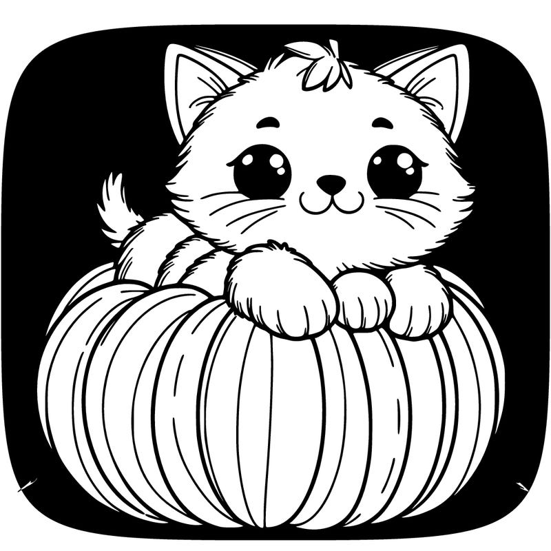 cat in pumpkin