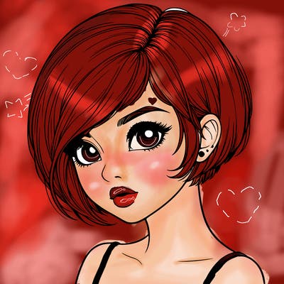 realistic girl with really short hair