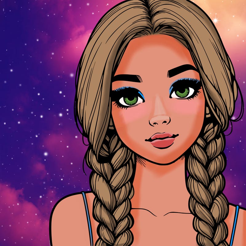 realistic girl with braids