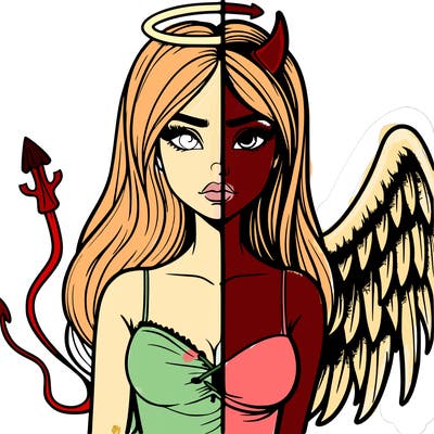 devil vs angel realistic girl