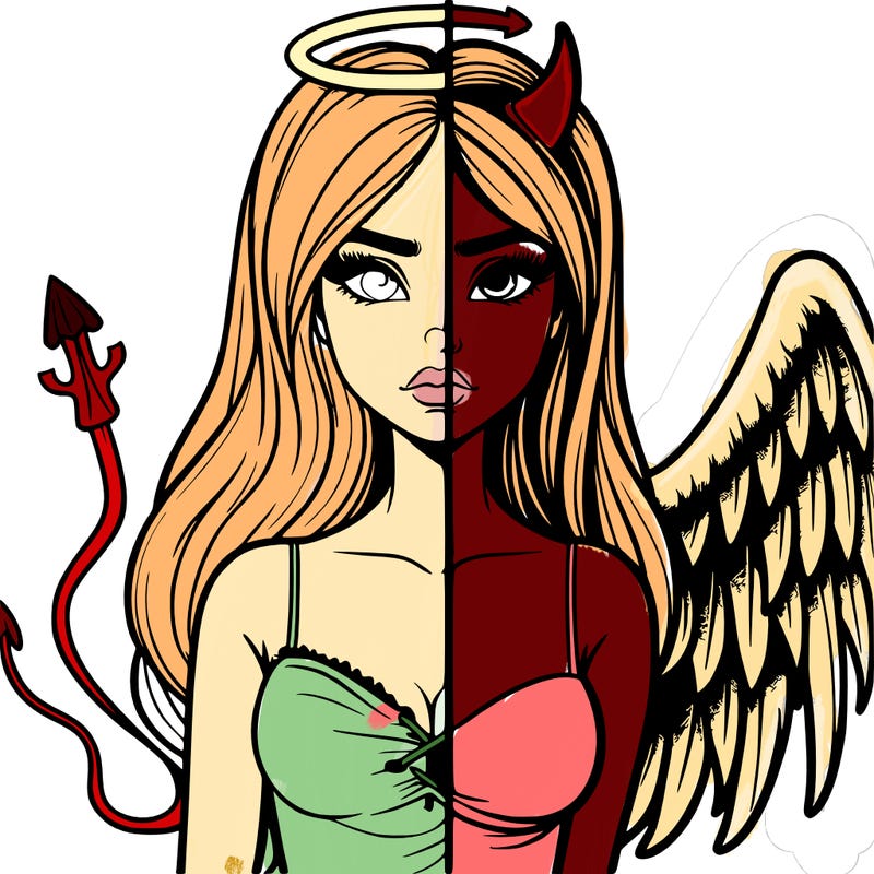 devil vs angel realistic girl