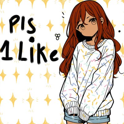 manga teen girl  in a sweater and baggy pants